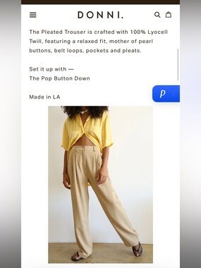 DONNI. Khaki Trousers size L worn once!